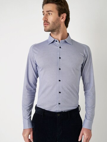 DESOTO Slim fit Button Up Shirt in Blue: front