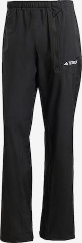 ADIDAS TERREX - Loosefit Pantalón de montaña 'Multi Climaproof Two-Layer Rain Pants' en negro: frente