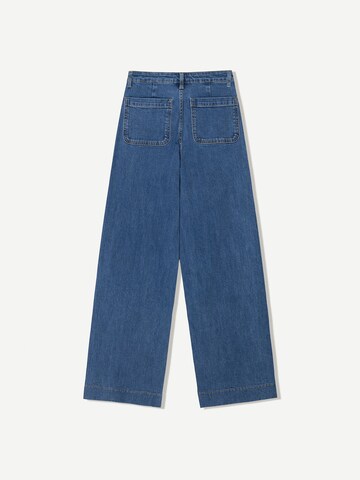 Wide Leg Jean Bershka en bleu