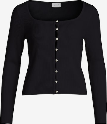 VILA Knit Cardigan 'Popsa' in Black: front