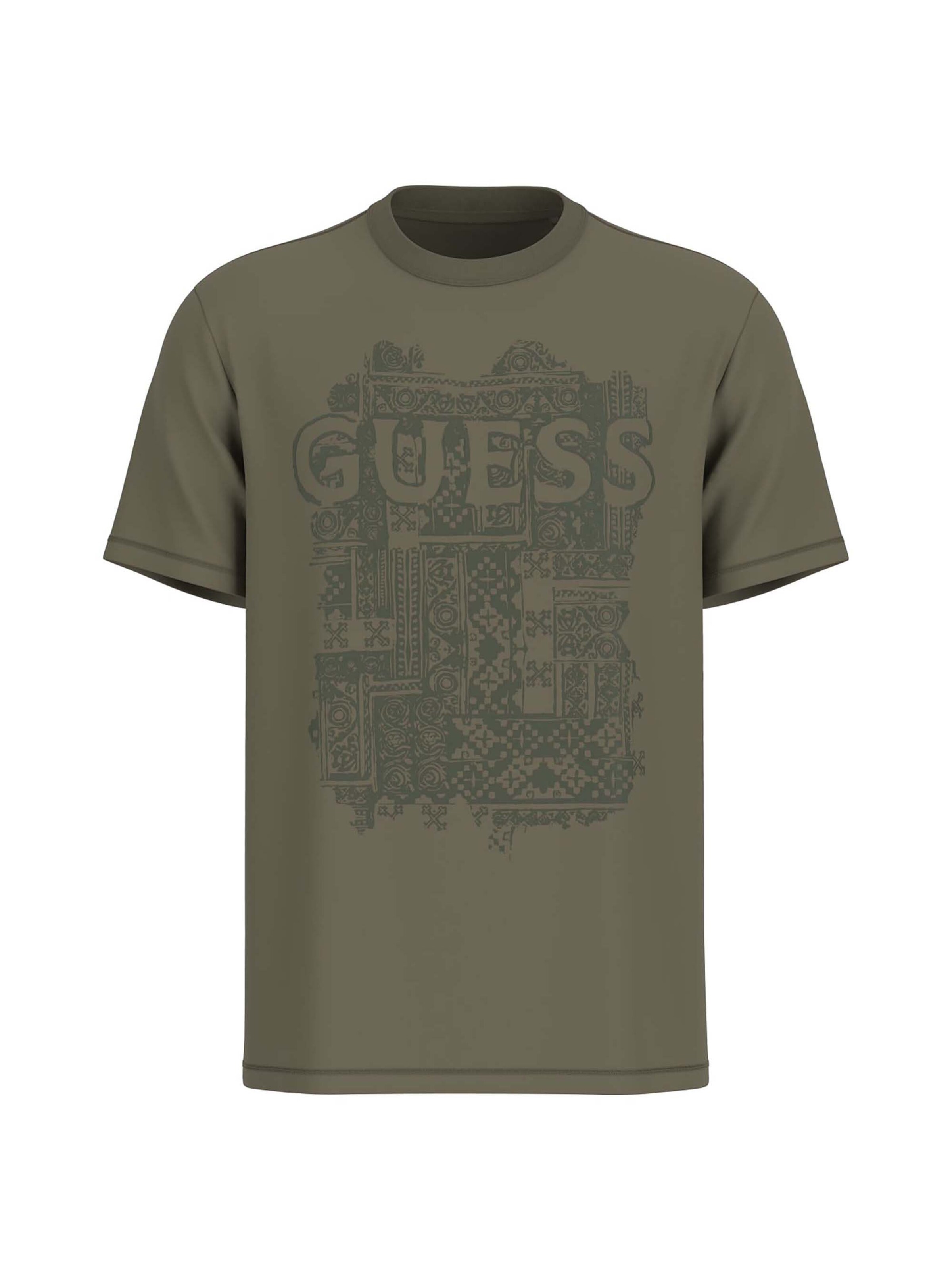 T-Shirt GUESS en vert : devant