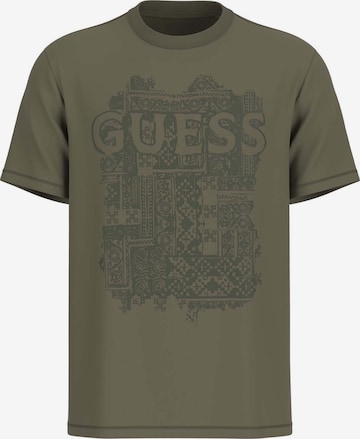 T-Shirt GUESS en vert : devant