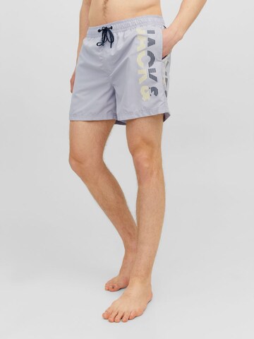 JACK & JONES Board Shorts 'FIJI' in Grey: front