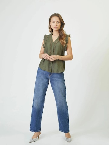 Haut ' Caryn' co'couture en vert