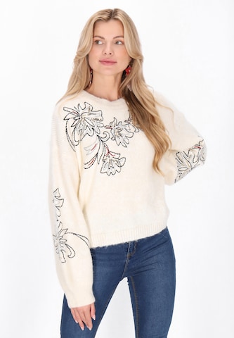 Pull-over usha FESTIVAL en beige : devant