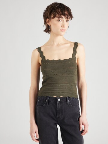 ABOUT YOU Knitted top 'Biba' in Green: front