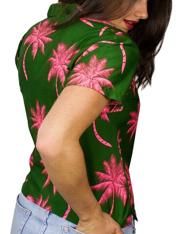 King Kameha Blouse 'Palmshadow' in Green