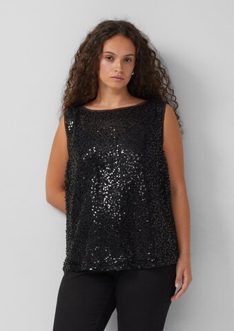 QS Top in Zwart: voorkant