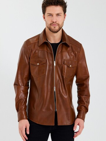 Ron Tomson Between-Season Jacket in Brown: front