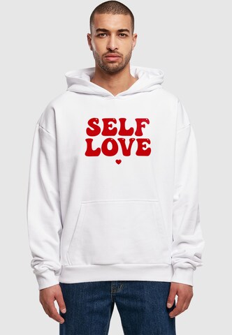 Merchcode Sweatshirt 'Self Love' in White: front