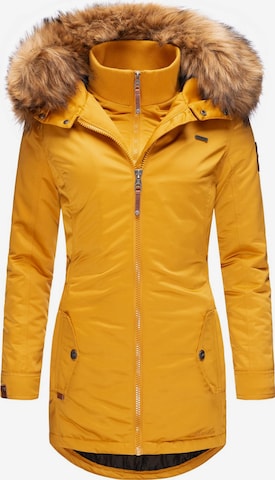 MARIKOO Χειμερινό παλτό 'Sanakoo' σε κίτρινο: μπροστά