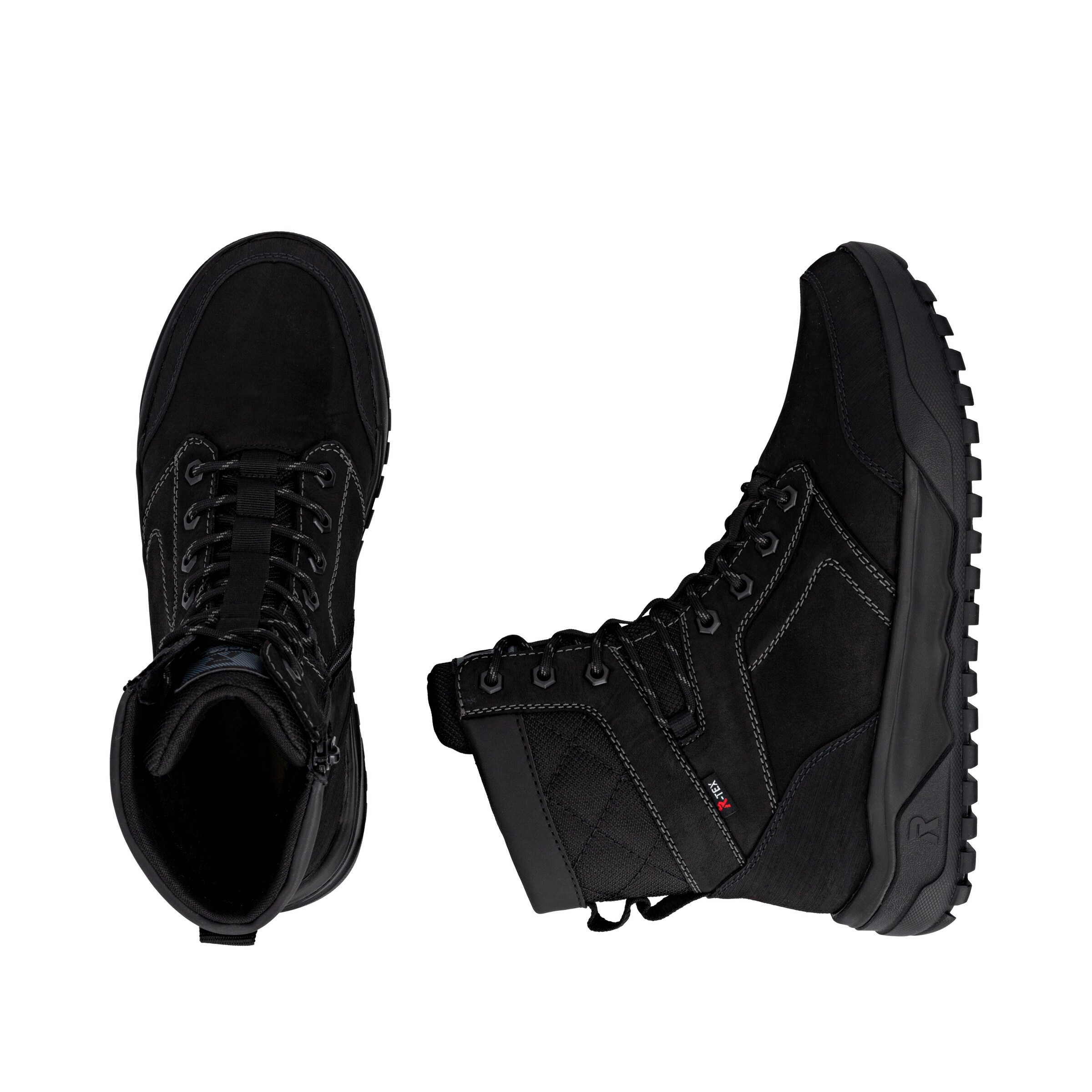 Rieker Lace-Up Boots in Black