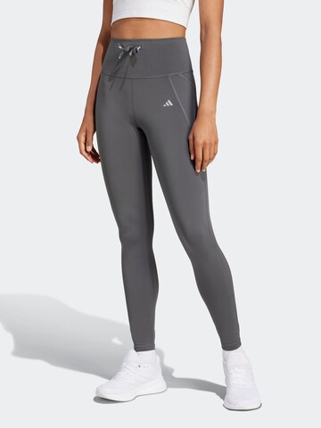 ADIDAS PERFORMANCE Skinny Sportbroek 'Essentials' in Grijs: voorkant