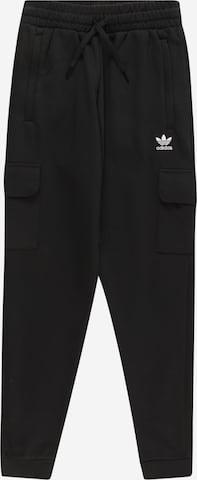 ADIDAS ORIGINALS Tapered Pants 'Fleece' in Black: front