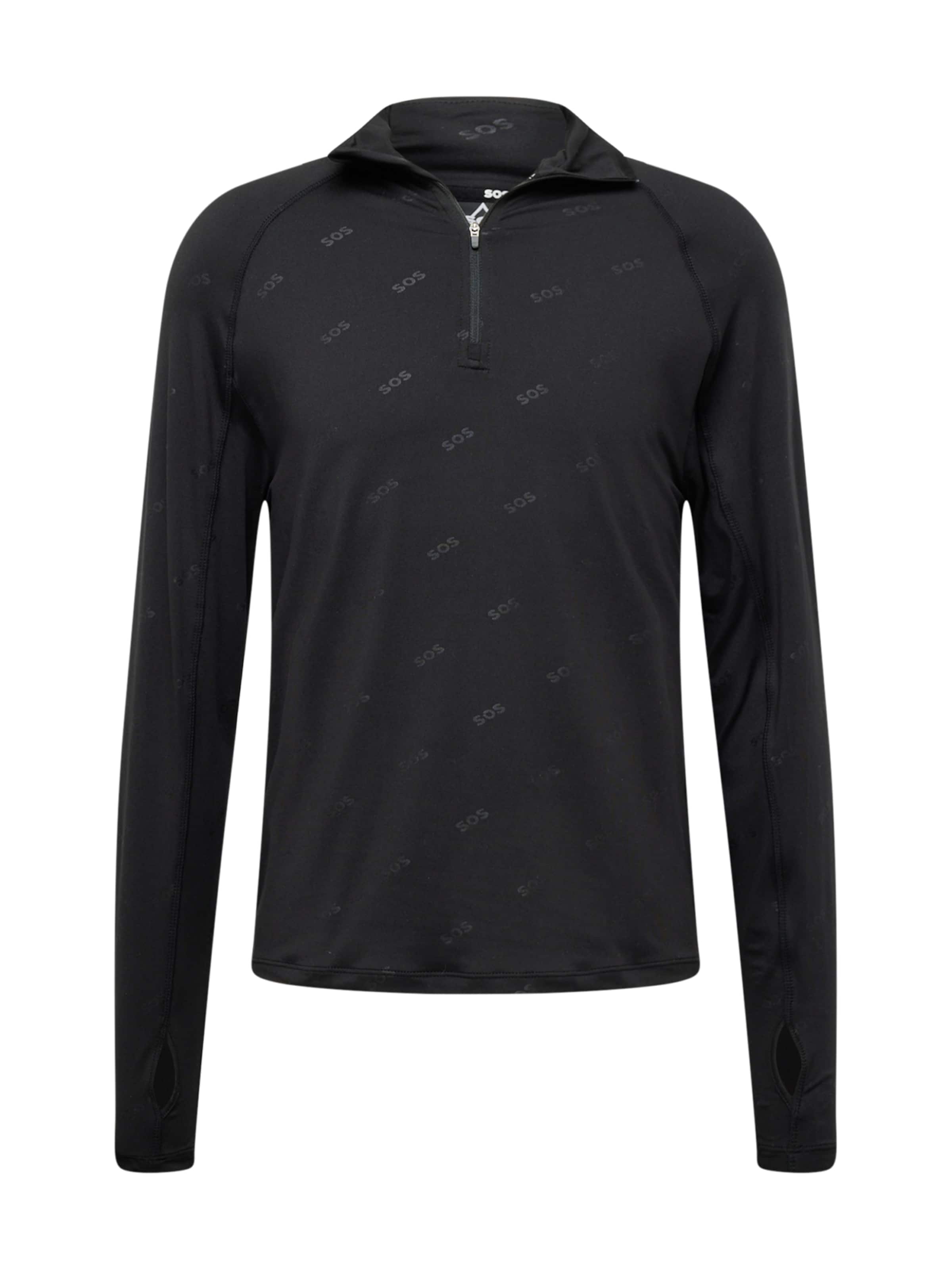 SOS Base Layer in Schwarz: Vorderseite