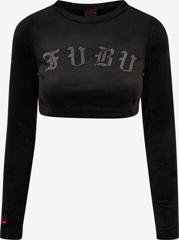 FUBU Shirt 'Old English Rhinestone' in Zwart: voorkant