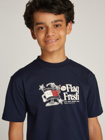 TOMMY HILFIGER Majica 'FLAG FUN TEE SS' | modra barva