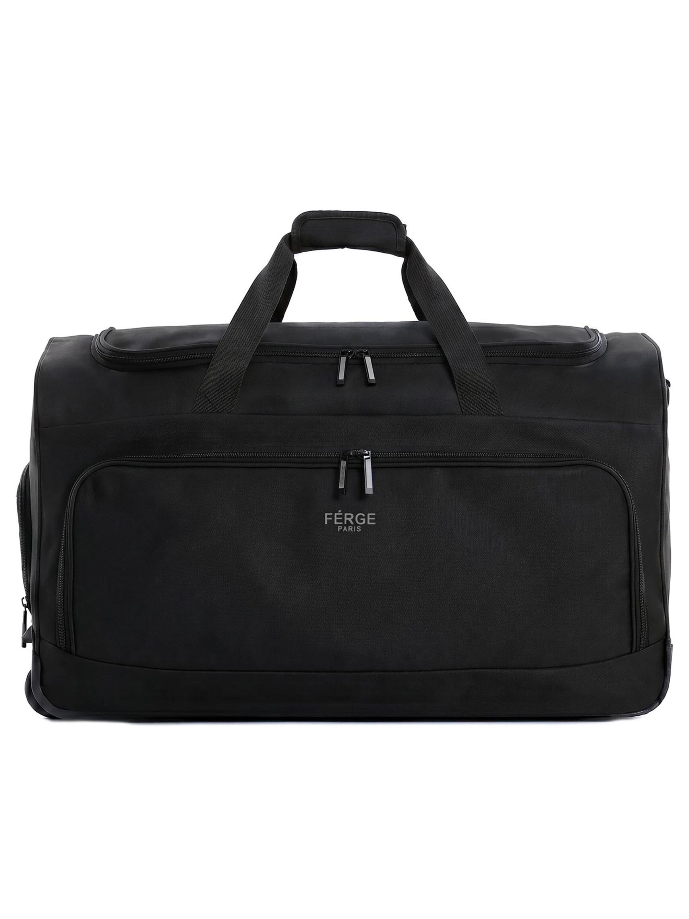FERGÉ Travel Bag 'wasserabweisende Reisetasche mit Rollen groß PARIS' in Black: front