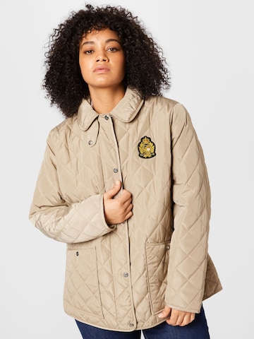 Lauren Ralph Lauren Plus Демисезонная куртка в Бежевый: спереди