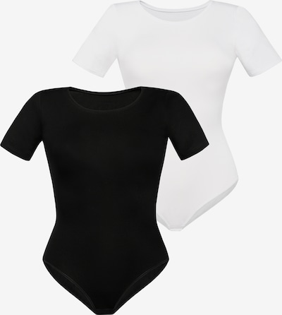 TEYLI Body 'Shirty' en negro / offwhite, Vista del producto
