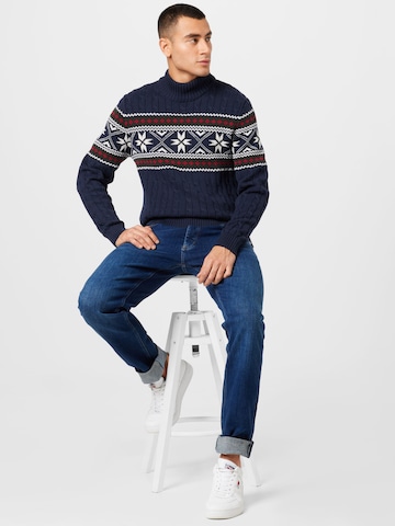 SELECTED HOMME Pullover 'Flake' in Blau