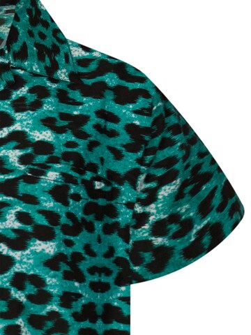 King Kameha Regular Fit Hemd 'Leopard' in Grün