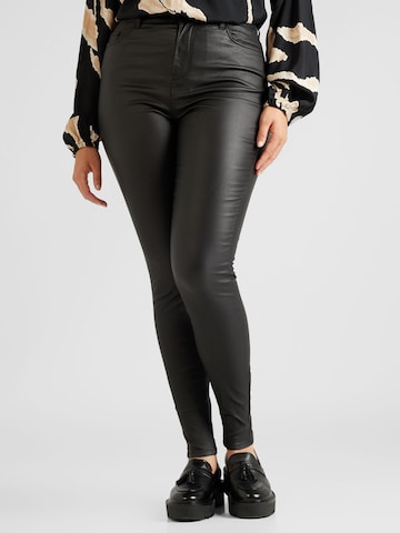 Vero Moda Curve Skinny Broek 'CLORA' in Zwart: voorkant