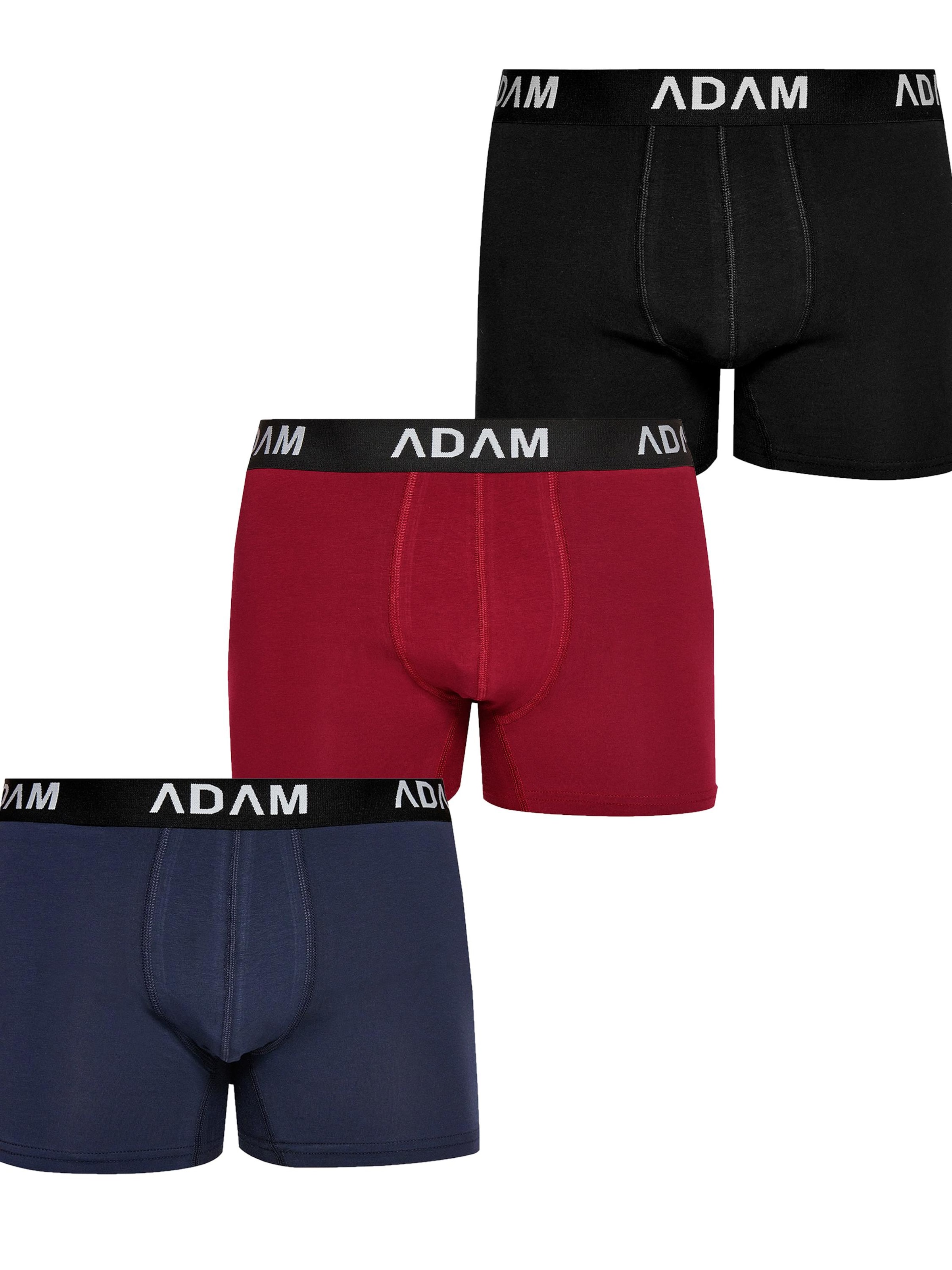 Adam Boxershorts '3er Pack'‌ in Schwarz: Vorderseite