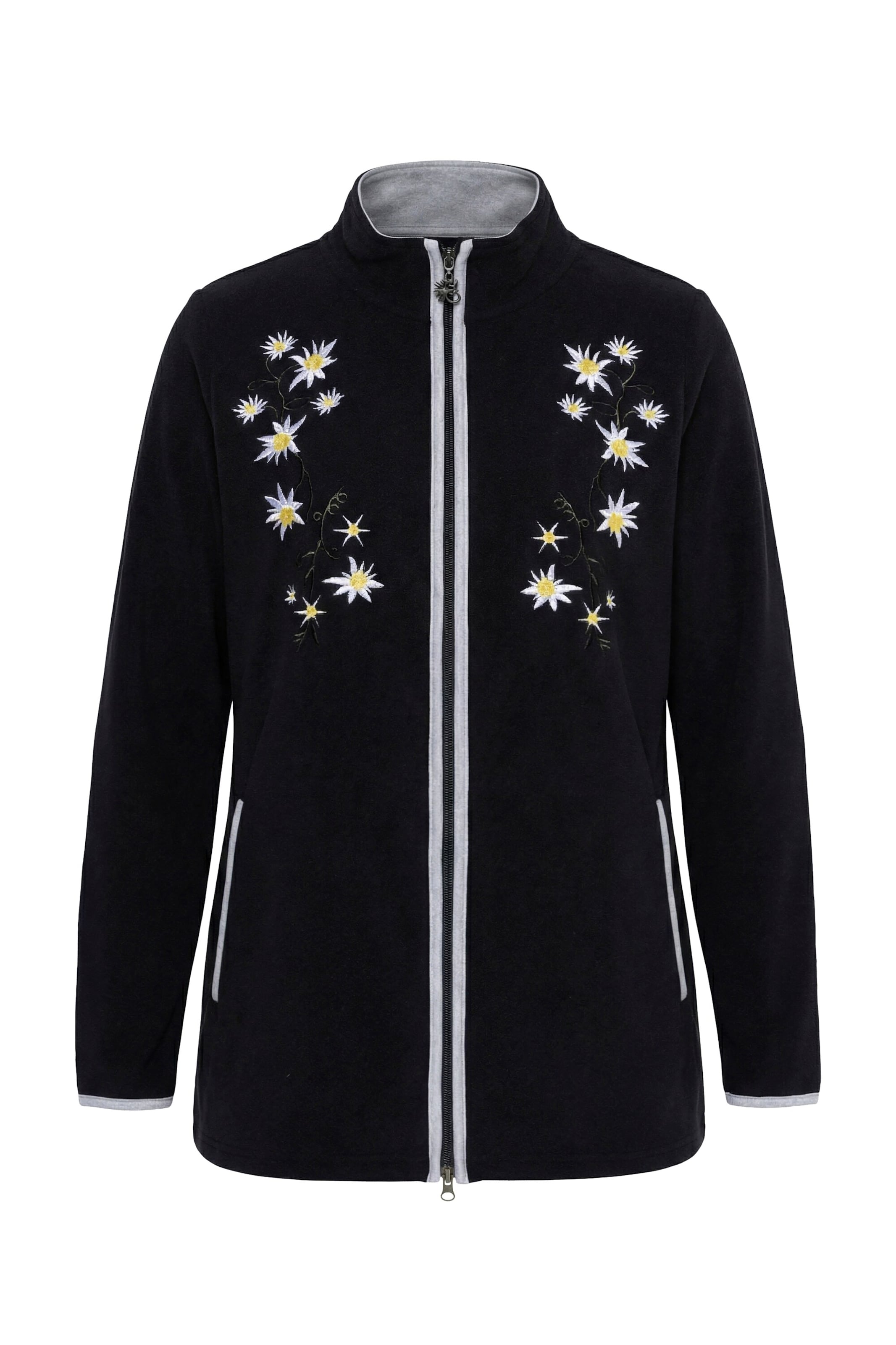 Ulla Popken Sweat jacket in Black: front