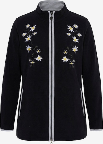 Ulla Popken Sweatjacke in Schwarz: Vorderseite