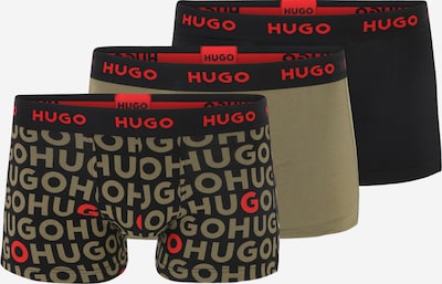 HUGO Red Boxers en kaki / rouge / noir, Vue avec produit