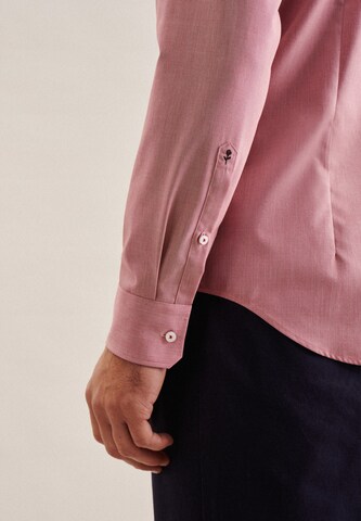 SEIDENSTICKER Slim fit Overhemd 'Patch3' in Roze