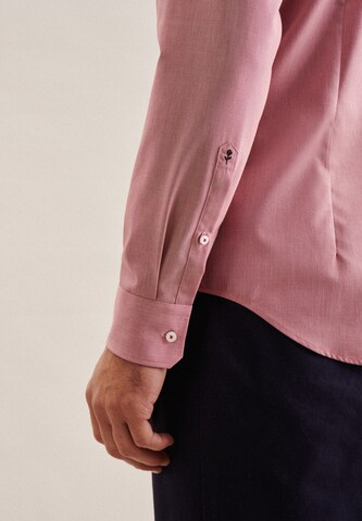 SEIDENSTICKER Slim fit Business Shirt 'Patch3' in Pink