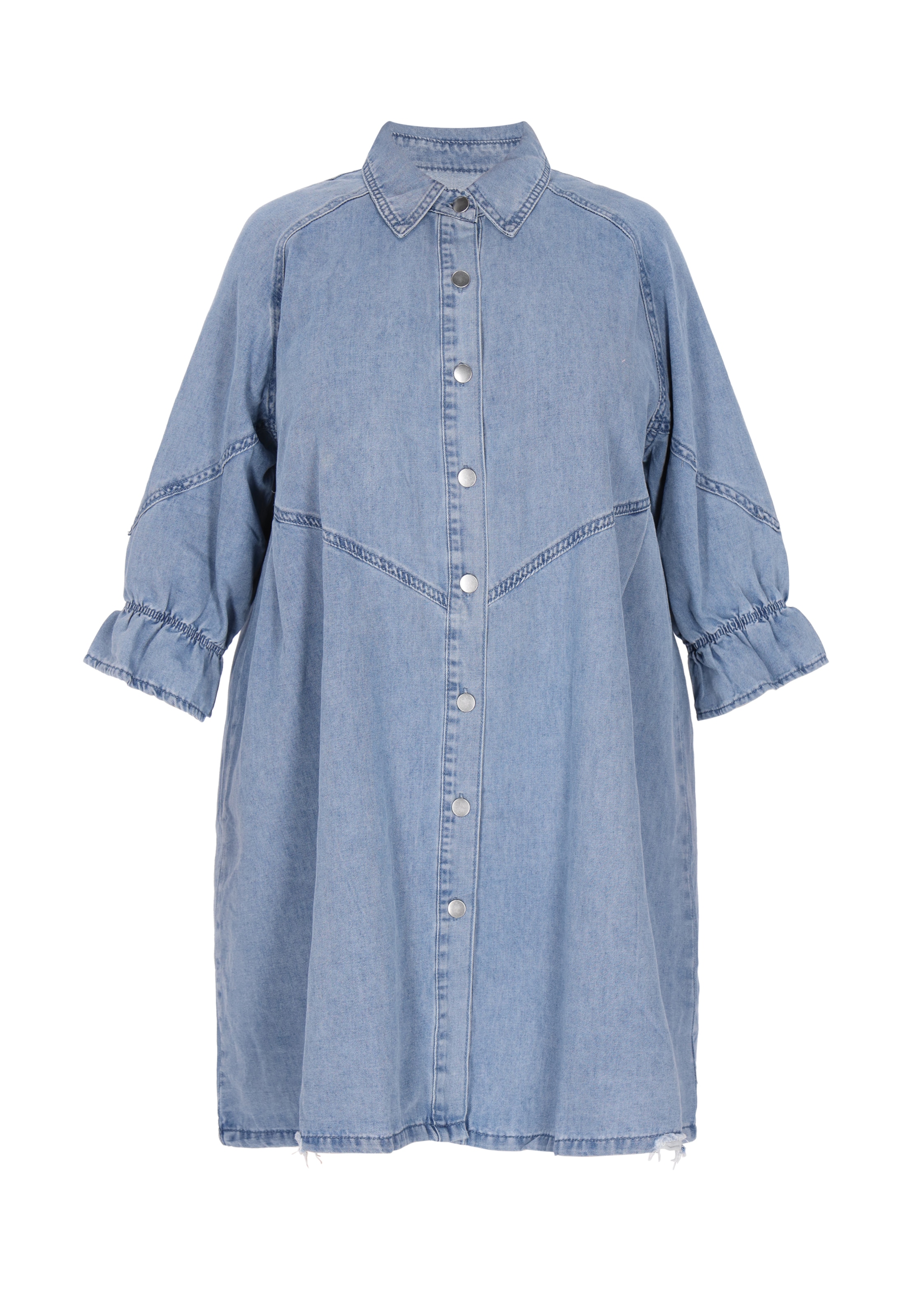 swirly Shirt dress in Blue: front