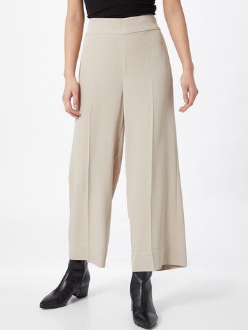 InWear Wide leg Pleated Pants 'Zhen' in Beige: front