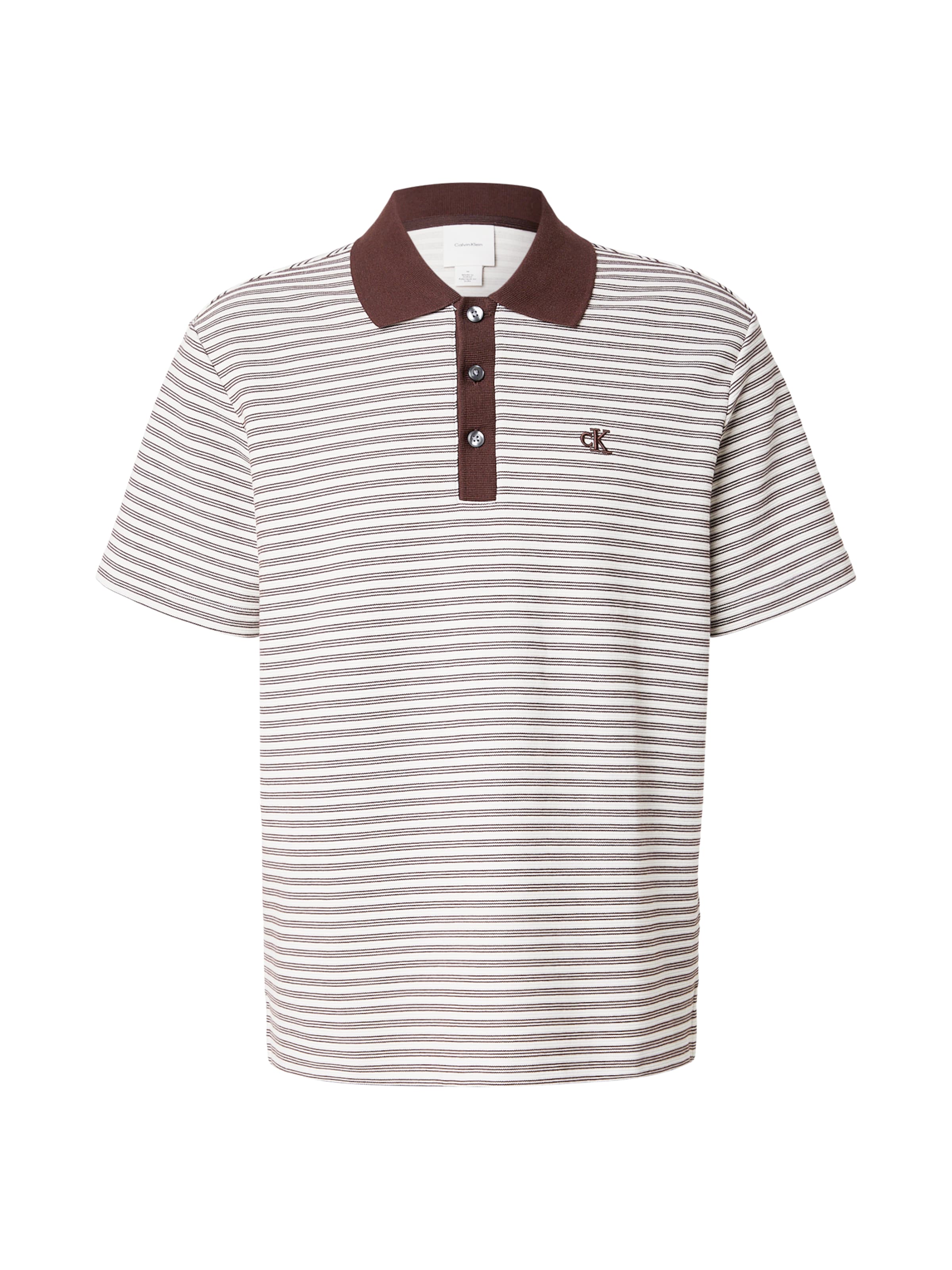 Calvin Klein Poloshirt in braun / offwhite, Produktansicht