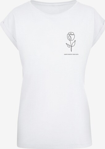 Merchcode Shirt 'Spring - Tulip Flower' in White: front