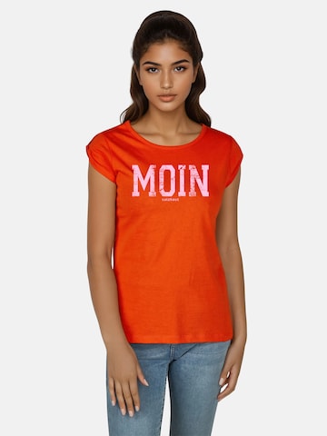 salzhaut Shirt ' BIIKE - MOIN ' in Orange: front