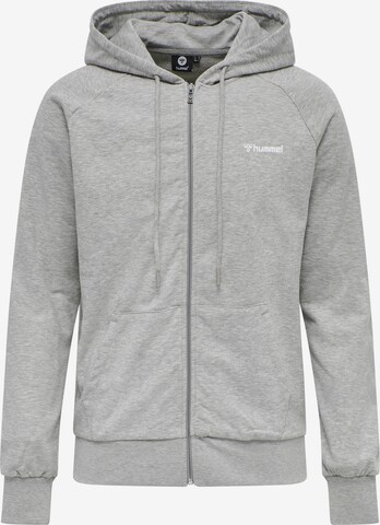 Hummel Athletic Zip-Up Hoodie in Grey: front