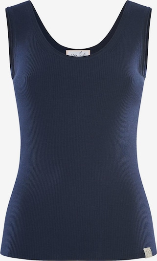 YOU LOOK PERFECT Sticktop 'TOP BLOSSOM - Geripptes Merino Top mit Rundhals' in XS in dunkelblau, Produktansicht