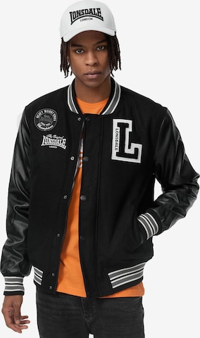 juoda LONSDALE Demisezoninė striukė 'Ocford': priekis