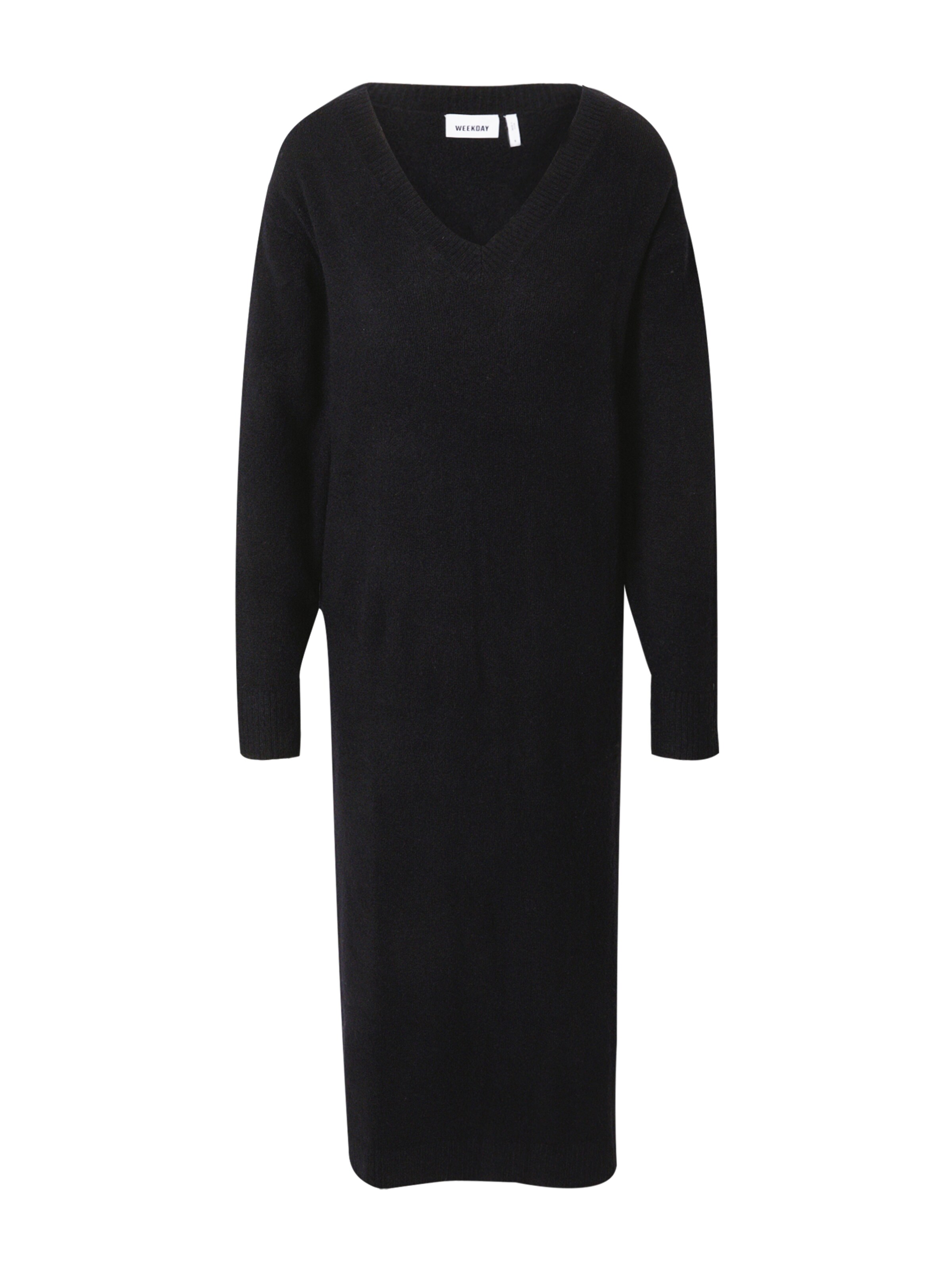 WEEKDAY Трикотажное платье 'Ellen' в Черный: спереди