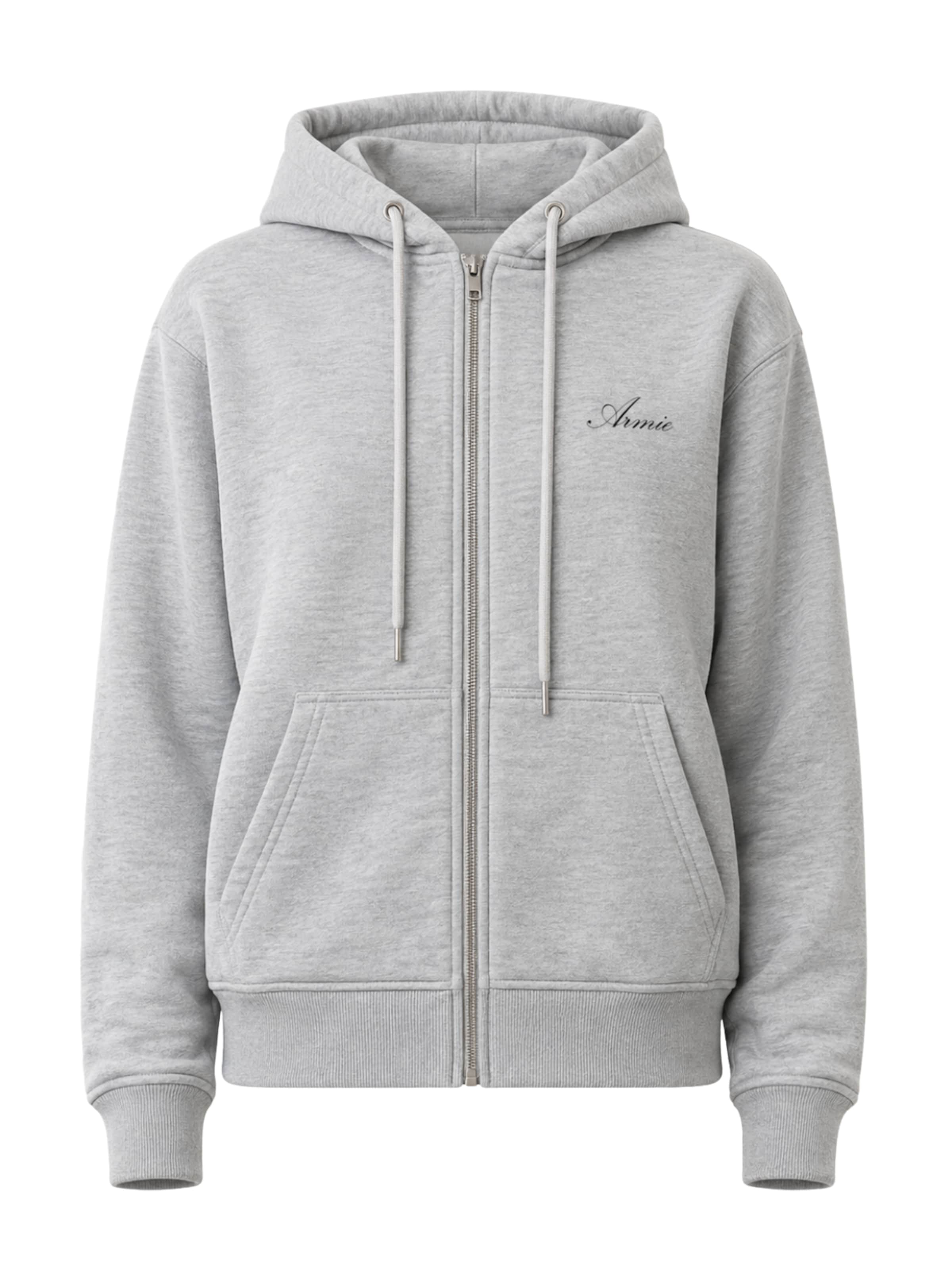 ARMIE Sweatjacke 'The Kim Zip Hoddie'‌‌‌‌‌‌‌‌‌‌ in Grau: Vorderseite
