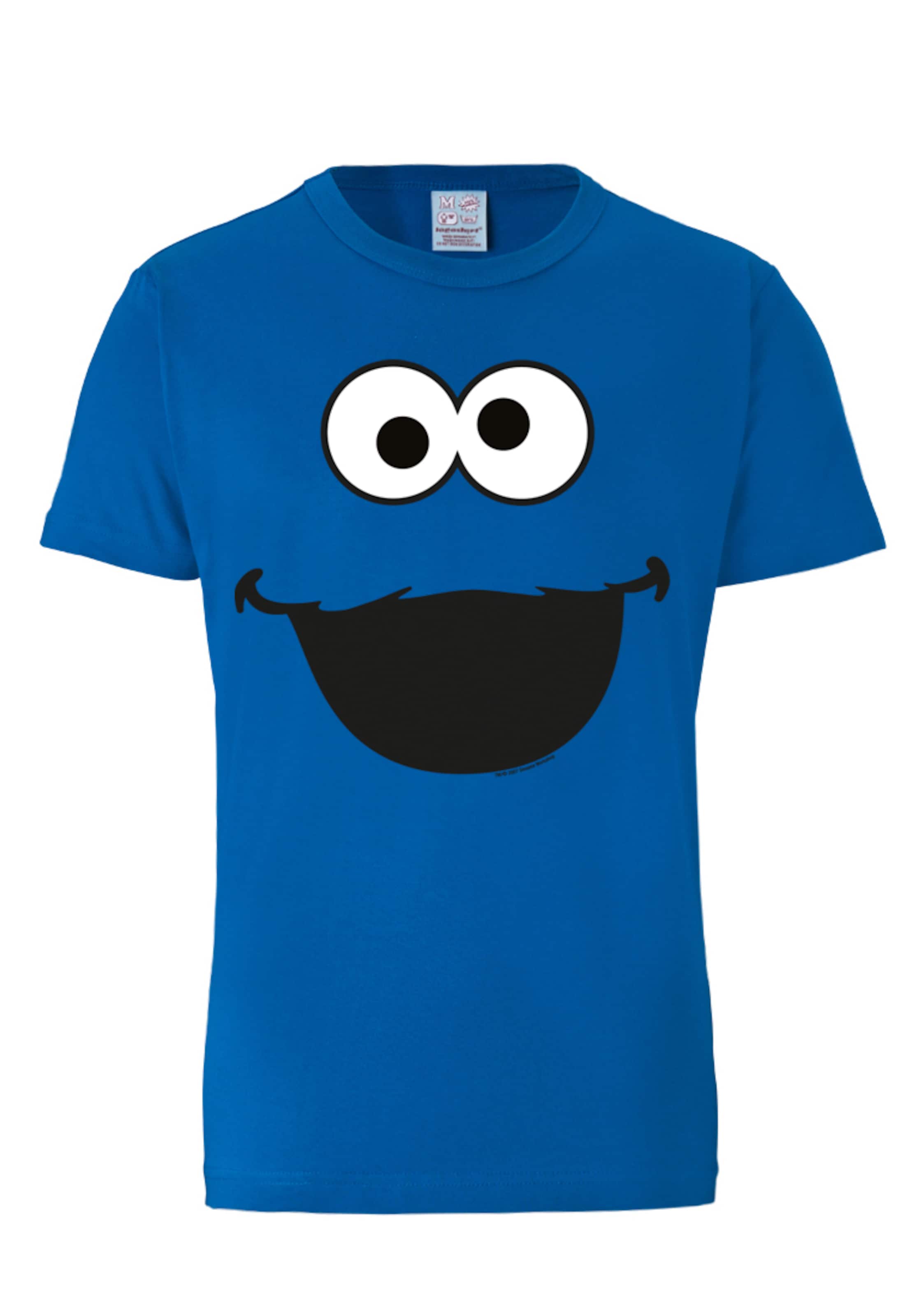 LOGOSHIRT T-Shirt "Krümmelmonster" in Blau: Vorderseite
