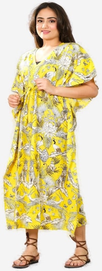 PfauGermany Sommerkleid 'KAFTAN Free Size .Brustumfang – 170 cm . Länge 130 cm' in 44-46 in zitronengelb, Produktansicht