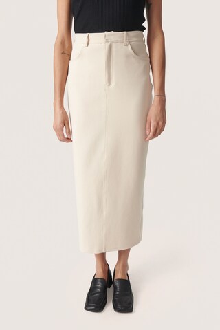 SOAKED IN LUXURY Rok 'Anastasia' in Beige: voorkant