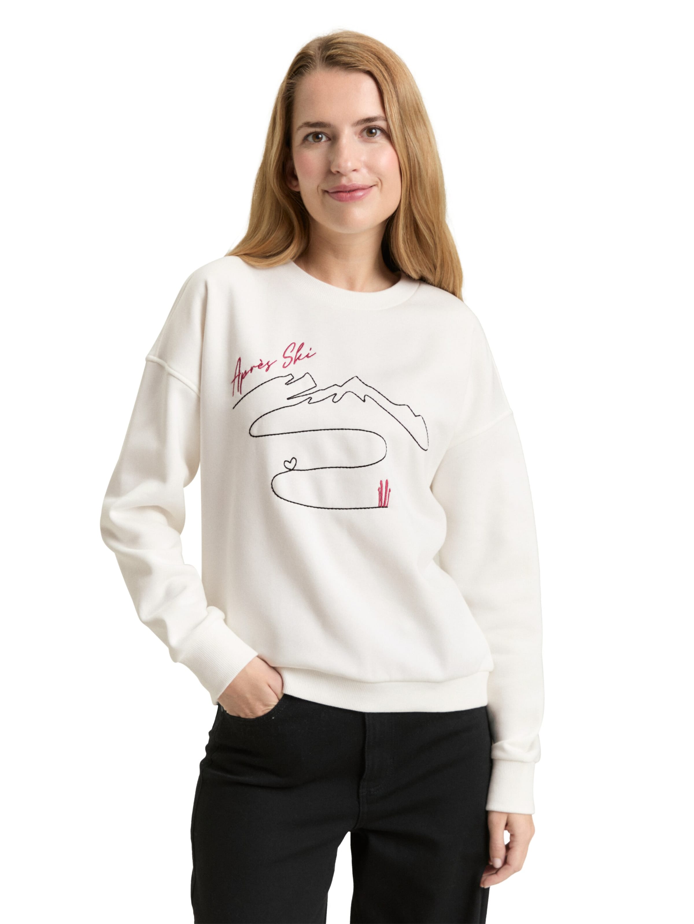Sweat-shirt TOM TAILOR en blanc : devant