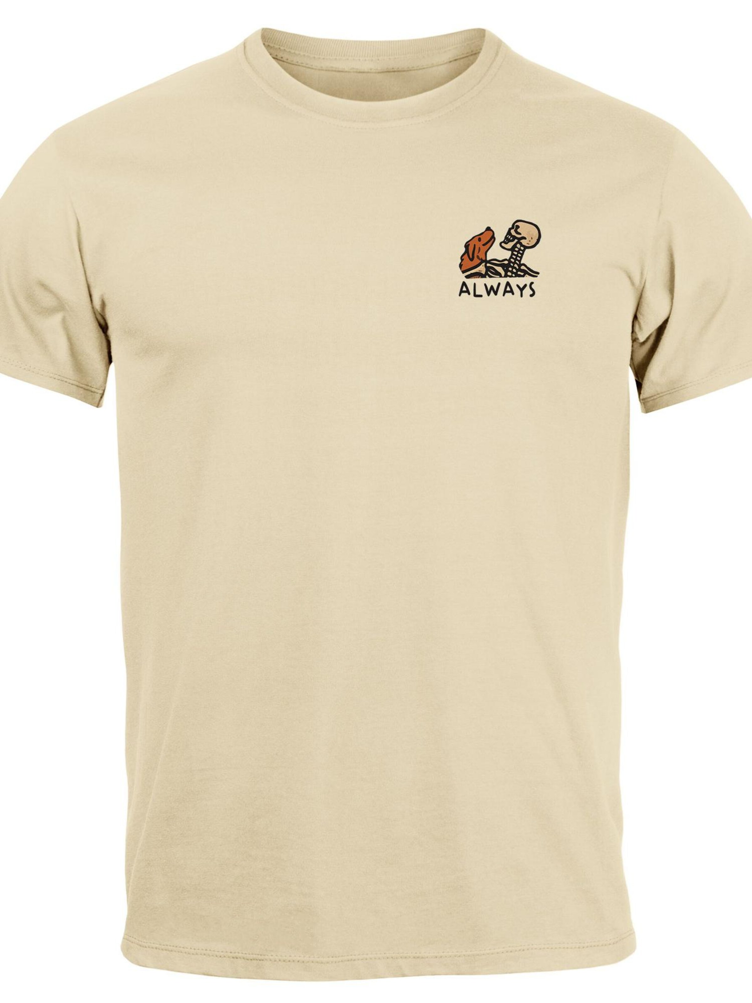 Neverless Shirt 'Alway by your side' in Beige