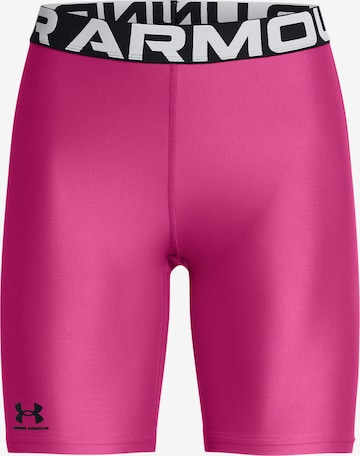 UNDER ARMOUR Skinny Workout Pants 'HeatGear 8' in Pink: front