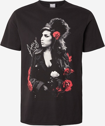 AMPLIFIED Paita 'AMY WINHOUSE-POSES WITH ROSES' värissä musta: etupuoli